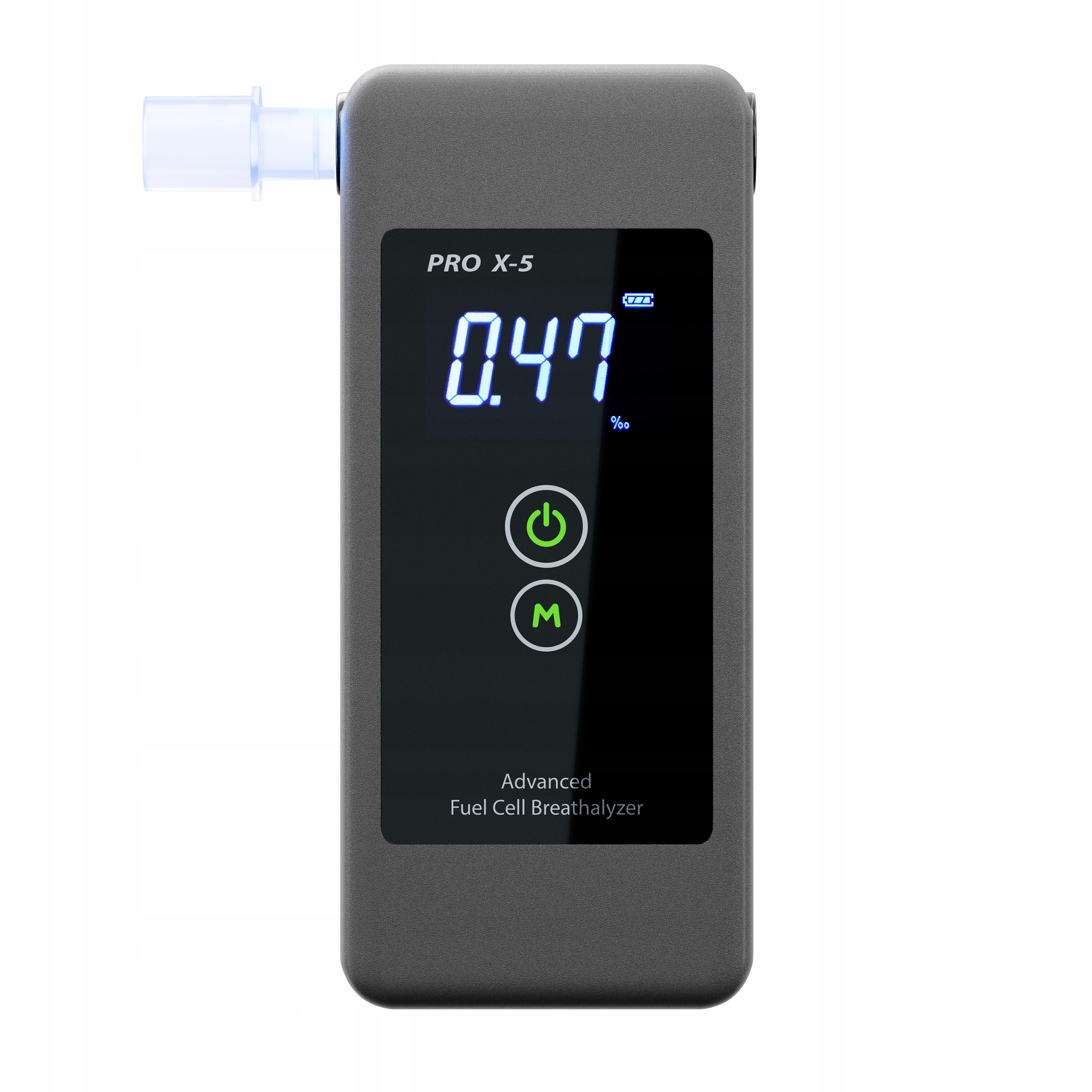 Dychový tester PRO X-5 elektrochemický | kalibrácia, presný alkohol tester + náustky