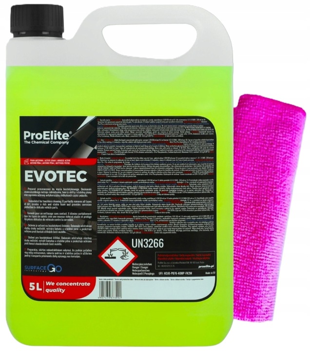 ProElite EVOTEC 5L – aktívna pena na umývanie áut, koncentrát 5 litrov, bezpečné a účinné čistenie karosérie