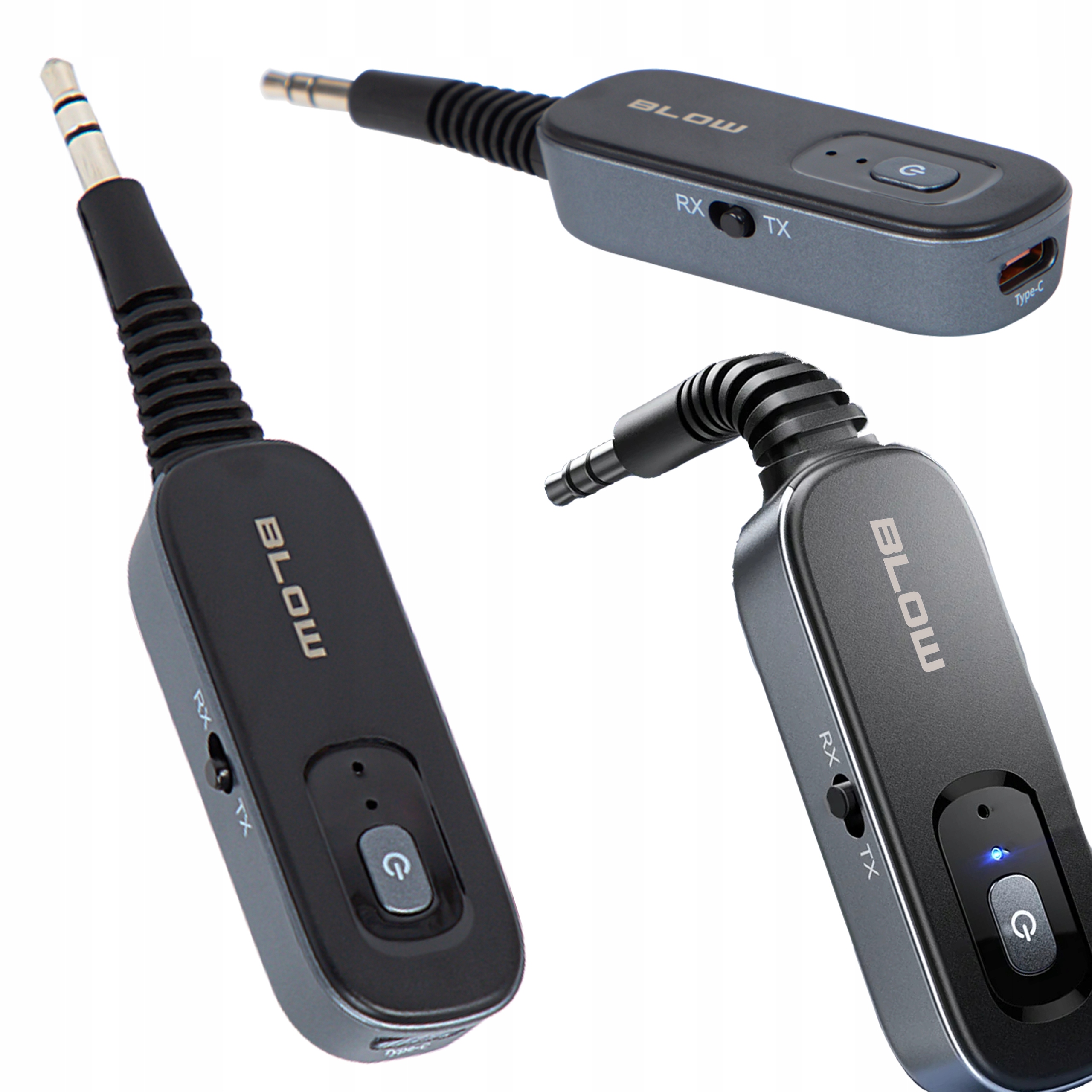 Bluetooth 2v1 TX/RX AUX 3,5 mm USB-C adaptér pre bezdrôtový prenos zvuku. Dosah 10 m, jednoduché pripojenie k reproduktorom a TV.